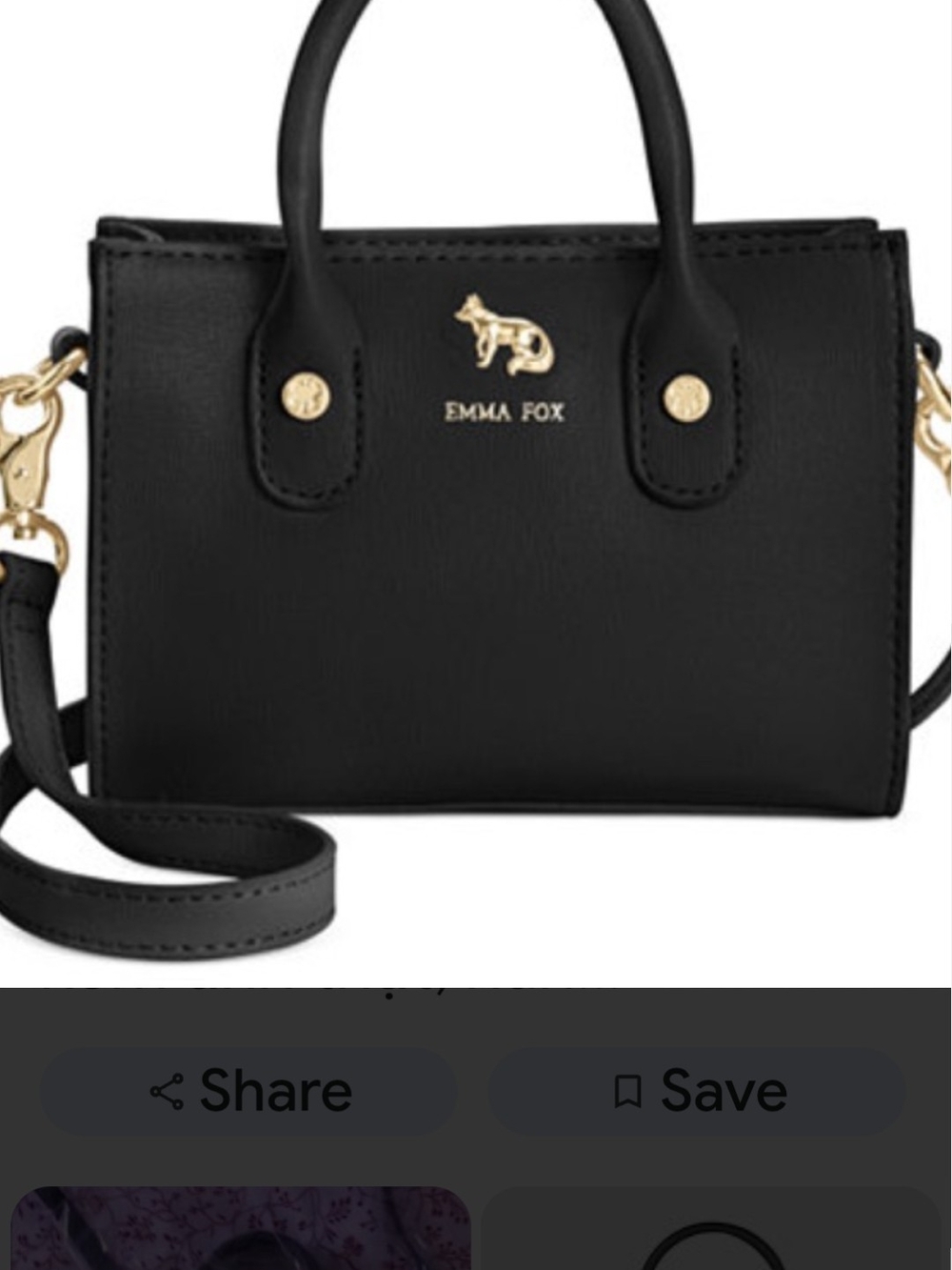 Emma Fox Black Mini Satchel Crossbody Bag